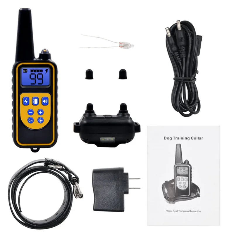 800 m Hundetrainingshalsband – wasserdicht, mit Fernbedienung und wiederaufladbar